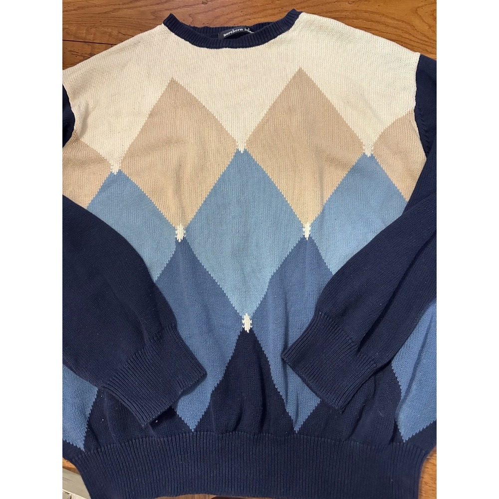 vtg northern isles argyle crewneck sweater xl